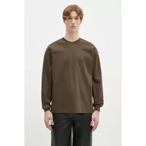 Pangaia longsleeve din bumbac culoarea maro, 10002276 imagine