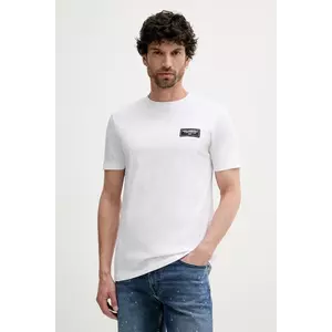 Karl Lagerfeld tricou din bumbac barbati, culoarea alb, neted, 552224.755052 imagine