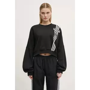 adidas Originals bluză Adibreak Cropped Sweatshirt femei, culoarea negru, cu imprimeu, JD0189 imagine