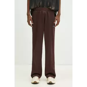 adidas Originals pantaloni de trening Flare Pant barbati, culoarea maro, cu imprimeu, JC8381 imagine