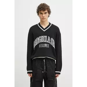 MM6 Maison Margiela pulover din amestec de lana barbati, culoarea negru, SH0HN0002 imagine