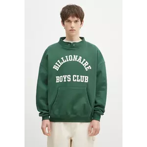 Billionaire Boys Club hanorac de bumbac Stand Collar Sweatshirt barbati, culoarea verde, cu imprimeu, B24444 imagine