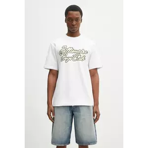 Billionaire Boys Club tricou din bumbac Diamond Script Logo T-Shirt barbati, culoarea alb, cu imprimeu, B25162 imagine