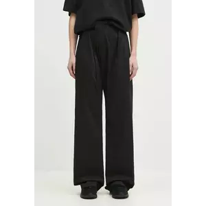 MM6 Maison Margiela pantaloni femei, culoarea negru, fason chinos, high waist, S52KA0530 imagine