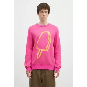 ICECREAM pulover din amestec de lana Popsicle Crewneck barbati, culoarea roz, IC24436 imagine