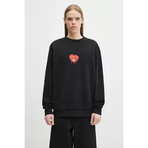Marcelo Burlon hanorac de bumbac Bunny Heart Regular Crewneck Black Red barbati, culoarea negru, cu imprimeu, CMBA009S25FLE0031025 imagine