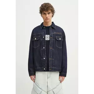 Billionaire Boys Club geacă din denim Script Logo Denim Jacket culoarea bleumarin, de tranzitie, oversize, B25107 imagine