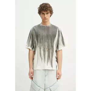 Marcelo Burlon tricou din bumbac Fire Heart Spray Boxy T-Shirt Ecru Mediu bărbați, culoarea bej, cu imprimeu, CMAA05AS25JER0096F06 imagine