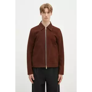 Paul Smith geacă din piele intoarsa bărbați, culoarea maro, de tranzitie, M1R-383Z-P02611 imagine