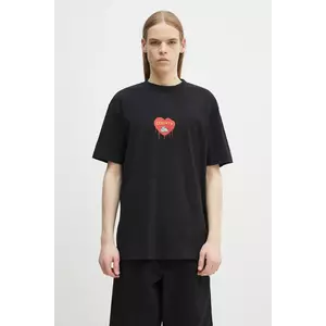 Marcelo Burlon tricou din bumbac Bunny Heart Basic T-Shirt Black Red barbati, culoarea negru, cu imprimeu, CMAA056S25JER0051025 imagine