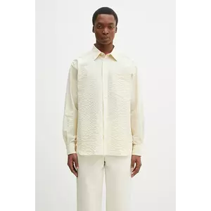 Norse Projects cămașă Mo Oversized Check Shirt bărbați, culoarea bej, cu guler clasic, relaxed, N40.0820.2064 imagine