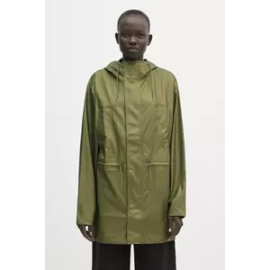 Rains hanorac Bold Long Jacket W3 femei, culoarea verde, de tranzitie, 12110.105 imagine