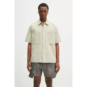 Norse Projects cămașă Hermann Travel Light SS bărbați, culoarea bej, cu guler clasic, relaxed, N40.0824.0920 imagine