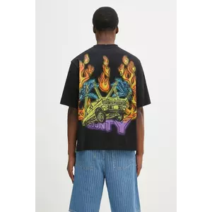 Marcelo Burlon tricou din bumbac County Flame Boxy T-Shirt Black Red bărbați, culoarea negru, cu imprimeu, CMAA05AS25JER0071025 imagine