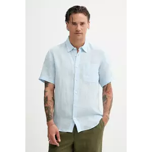 A.P.C. cămașă de in chemisette bellini logo bărbați, cu guler clasic, relaxed, LIAEK.H12551 imagine