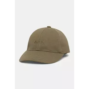 A.P.C. șapcă de baseball din bumbac casquette charlie culoarea verde, neted, COGYX.M24069 imagine