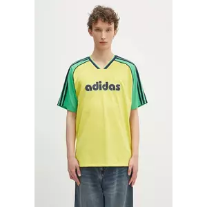 adidas Originals tricou Jersey culoarea galben, cu imprimeu, JD0813 imagine