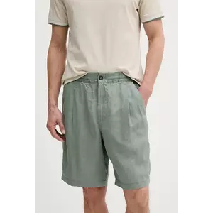 United Colors of Benetton pantaloni scurți din in culoarea verde, 4AGHU900Z imagine