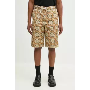 Drôle de Monsieur pantaloni scurți din bumbac Le Short Workwear Paisley bărbați, culoarea galben, G-BS155-CO189-MS imagine