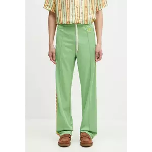 Drôle de Monsieur pantaloni de trening Le Track Pants Tresse barbati, culoarea verde, cu imprimeu, G-SP007-PL135-AV imagine