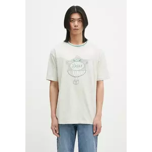 Drôle de Monsieur tricou din bumbac Le T-Shirt Drule Cup barbati, culoarea gri, cu imprimeu, G-TS234-CO165-GY imagine