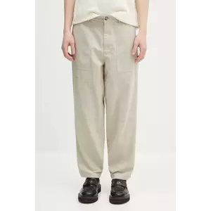 Barbour pantaloni din in Barbour Natural Linen Blend Trouser culoarea bej, drept, MTR0763 imagine