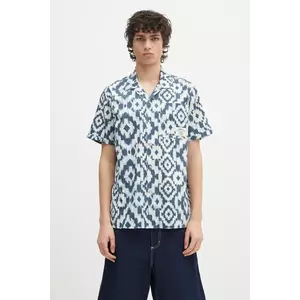 cămașă din bumbac Homelane Printed S/S Relaxed Fit Shirt culoarea bleumarin, relaxed, MSH5599 imagine