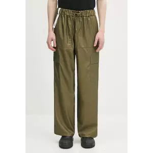 Rains pantaloni Cargo Rain Pants Wide W3 culoarea verde, drept, 18990.105 imagine
