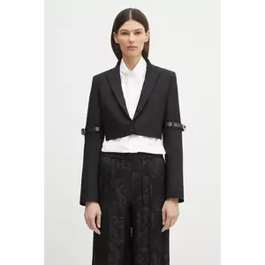 Coperni sacou Hybrid Cropped Tailored culoarea negru, un singur rand de nasturi, COPV74F3004 imagine