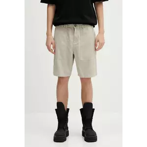 Barbour pantaloni scurți Barbour Natural Linen Blend Short culoarea bej, MST0064 imagine
