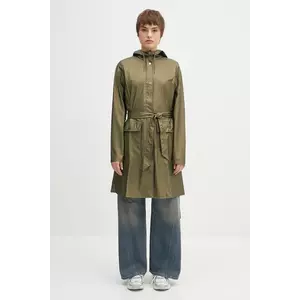 Rains geacă Curve Long Jacket W3 culoarea verde, de tranzitie, 18130.105 imagine
