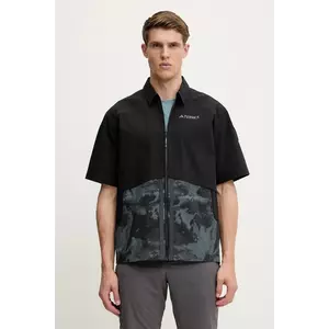 adidas TERREX cămașă x National Geographic culoarea negru, cu guler clasic, relaxed, JD5947 imagine