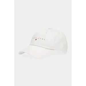 Tommy Jeans șapcă de baseball din bumbac 0 culoarea maro, cu imprimeu, AM0AM12958 imagine