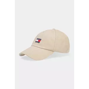 Tommy Jeans șapcă de baseball din bumbac culoarea maro, cu imprimeu, AM0AM12933 imagine