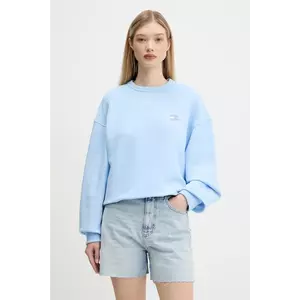 Tommy Jeans hanorac de bumbac culoarea alb, uni, DW0DW19408 imagine