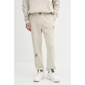 PLEIN SPORT pantaloni de trening culoarea bej, cu imprimeu, SAEC MJT2474 STE001N imagine