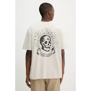 The Ragged Priest tricou din bumbac culoarea bej, cu imprimeu, RPSS252056JS imagine