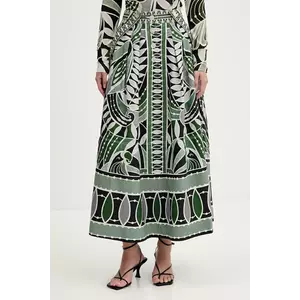 Farm Rio fustă din bumbac culoarea verde, maxi, evazati, 328629 imagine