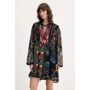 Farm Rio rochie culoarea negru, mini, evazată, 328620 imagine