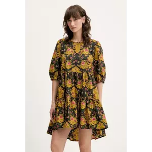 Farm Rio rochie din bumbac culoarea negru, mini, evazată, 334353 imagine