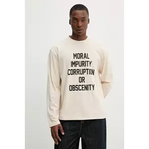 The Ragged Priest longsleeve din bumbac culoarea bej, cu imprimeu, RPSS252061JS imagine