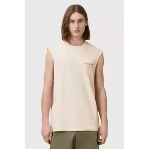 AllSaints top din bumbac UNDERGROUND culoarea bej, M038PC imagine