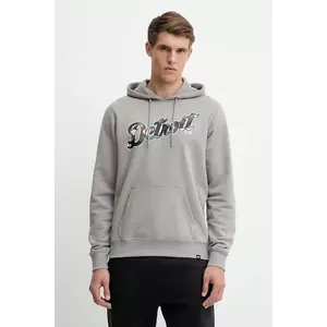 47 brand bluză MLB Detroit Tigers culoarea gri, cu glugă, cu imprimeu, BB009PMLKYH646046WY imagine