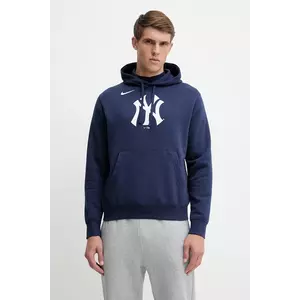 Nike bluză New York Yankees culoarea bleumarin, cu glugă, cu imprimeu, NKDK-44B-NK-CKX imagine