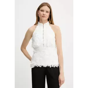 Bardot bluză culoarea alb, in modele florale, 59846TB imagine