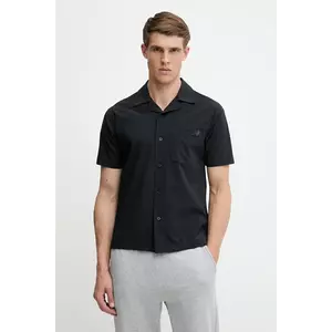 New Balance cămașă culoarea negru, cu guler clasic, regular, MT51523BK imagine