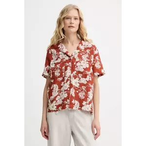 Levi's cămașă de in SONNY CAMP SHIRT culoarea portocaliu, cu guler clasic, regular, 001HO imagine
