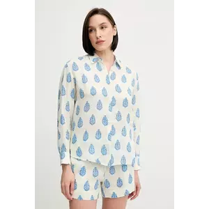 MC2 Saint Barth cămașă de in culoarea bej, cu guler clasic, relaxed, MDH001 imagine