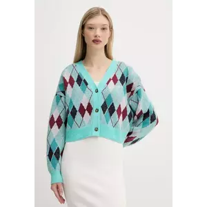 Tommy Jeans cardigan culoarea turcoaz, DW0DW21180 imagine