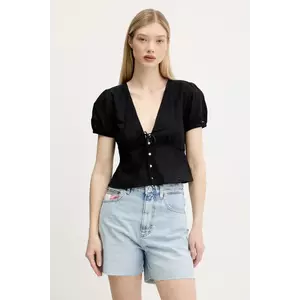 Tommy Jeans bluză culoarea negru, regular, DW0DW21241 imagine